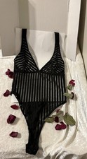 Teddy, Black Sheer  Striped