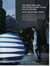 2000 AT&T Broadband World Telephone TV Internet Change Work Vtg Print Ad/Poster