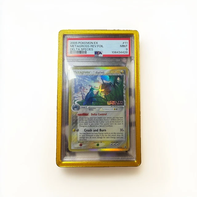 2005 POKEMON EX DELTA SPECIES #11 METAGROSS-REVERSE FOIL PSA 9