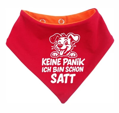 KLEINER FRATZ Hunde Halstuch Multicolor Keine Panik ich bin schon satt