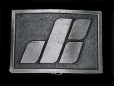 TH01125 NOS VINTAGE 1970s UKNOWN COMPANY LOGO ADVERTISEMENT BELT BUCKLE