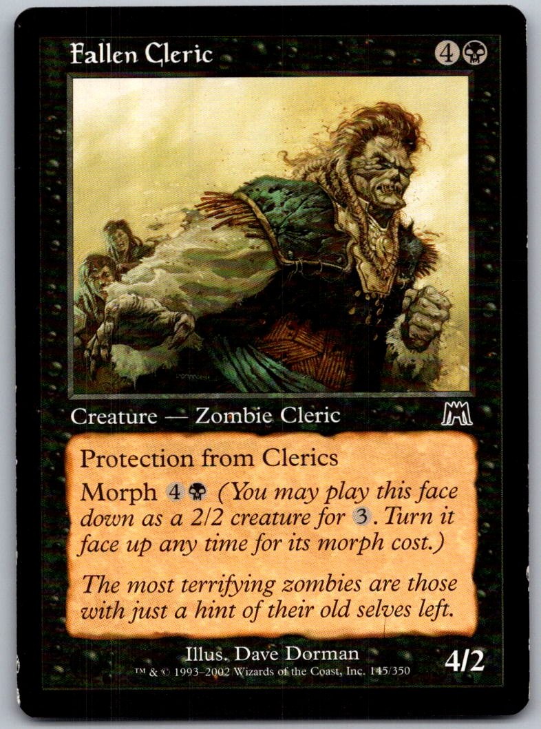 Fallen Cleric 145 Common Onslaught Magic: The Gathering Lightly Played