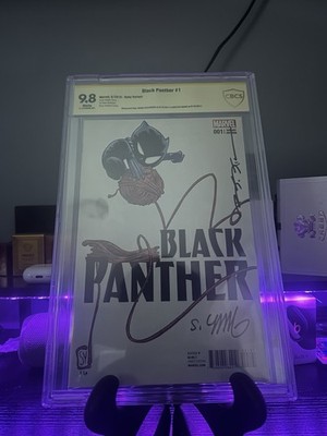 Black Panther #1 Scotty Young 9.8 Graded Comic CBCS Signed By Scotty Young