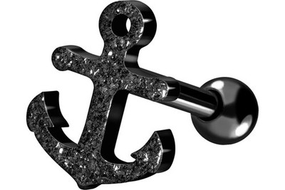 PIERCINGLINE 16G Surgical steel 316L ear piercing jewelry | ANCHOR | Helix Tr...