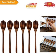 Elegant 6-Piece Japanese Wooden Spoons Set - Dishwasher Safe  Eco-Friendly