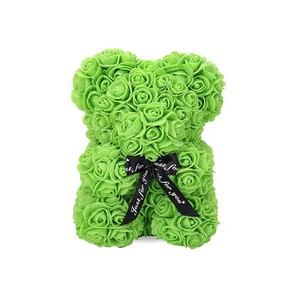 25cm Artificial Teddy Rose Flower Bear with Box Romantic Valentines Day Gift