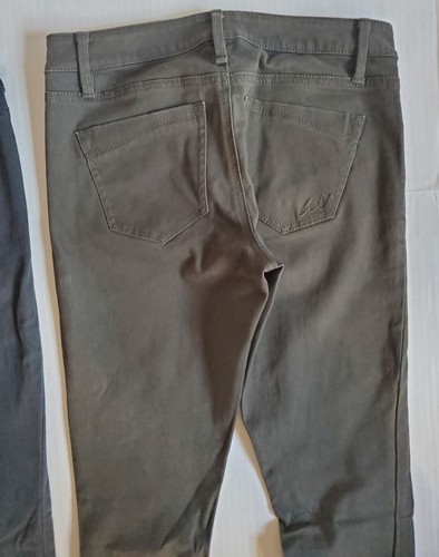 Express Jeans 2 Pair Sz 2 Long Dark Gray Green Stretch Low Rise 34 Inseam 2012 - Picture 17 of 20