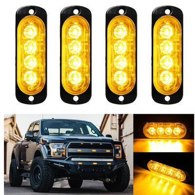 Auto Warnleuchte 4 LEDs Strobe Beacon 18 Blinkmodi 12V 24