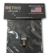 10 Pack White Frosted Pinball 6.3 Volt LED Round Bulb 44/47 Bayonet Base BA9S