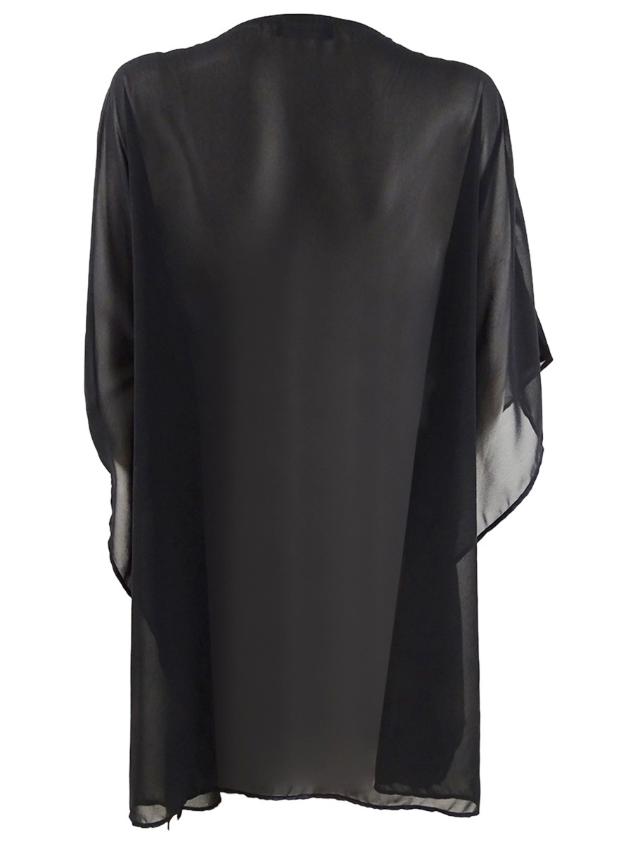 Miraclesuit Women's Embellished Kaftan Swim Top Cover-Up (S, Black)