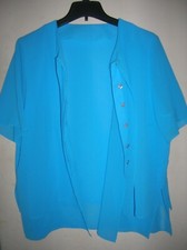 NEW WOMEN'S BLOUSE Blue 50 sz  Made in Italy real value  75.00