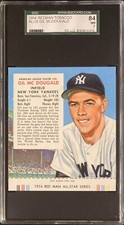 1954 Red Man Tobacco #AL-25 Gil McDougald SGC 84 NM 7