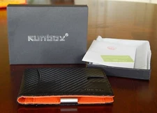 RUNBOX Slim Wallets for Men - Leather - With Money Clip - RFID Blocking