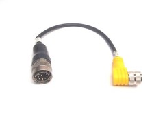 Turck Angled M16 Plug to Hellermann 12 Pin Cordset 9" Cable