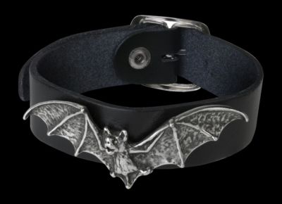 Alchemy Leder-Armband mit Fledermaus - Desmodus - Gothic Armreif Vampir 