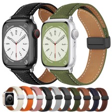 Classic Magnetic Leather Wristband Strap For Fitbit Versa 4/3/2/1/Lite Sense 2/1