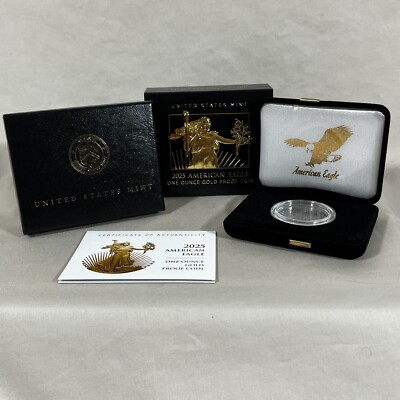 2025 W American Gold Eagle Proof 1 oz Case Capsule COA Box OGP - Empty, No Coin