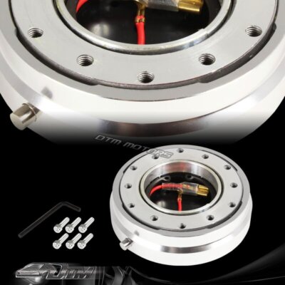 1'' Silver 6-Hole Steering Wheel Short Quick Release Hub Adapter Universal