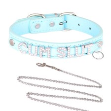 O-Ring Buckled Teen Girl PU Leather Rhinestone Choker Necklace Collar Gift