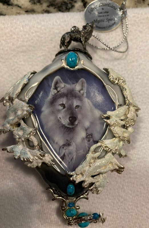Bradford Editions Silver Guardians Ornament in Mystic Spirit Collection 2005 EUC