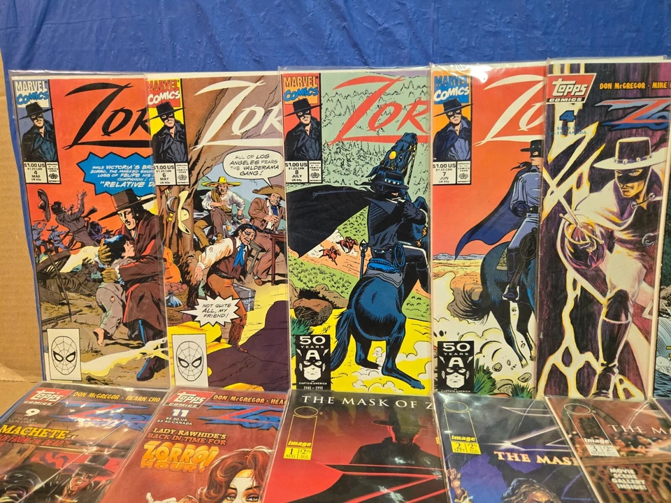 12 CÓMICS DE ZORRO LA MÁSCARA DEL ZORRO; IMAGEN #1-4 + TOPPS #4 5 9 11, MARVEL #4 6 7 8 Foto 2 de 4