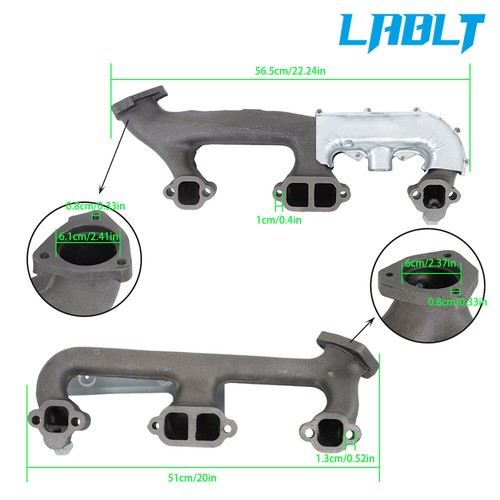 LABLT 2PCS LH+RH Exhaust Manifold For 1988-1995 Chevy GMC C1500 K1500 5.7L 5.0L - Picture 2 of 12