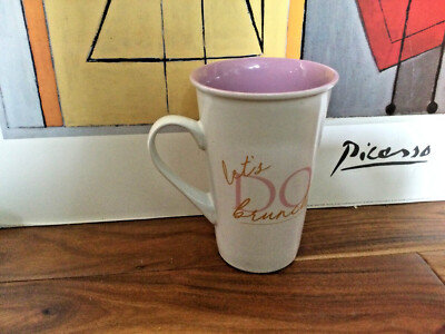 18 Oz. Let's Do brunch lavander Coffee Mug Cup Boston Warehouse 6'' tall  mint | eBay