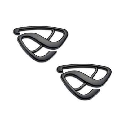 2Pcs Rotary Engine Logo Car L&R Fender Door Emblems for Mazda RX-2 3 4 7 8 BLACK