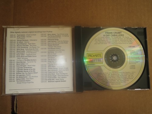 CD c1992 Pro Arte Digital Frank Crumit, Gay Caballero high grade E to E+ (or NM) - Picture 2 of 3