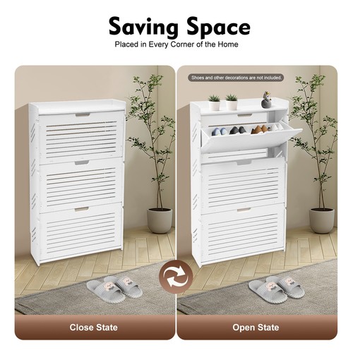 Scarpiera moderna organizer PVC ingresso scarpiera 3 strati rettangolare - Foto 5 di 24