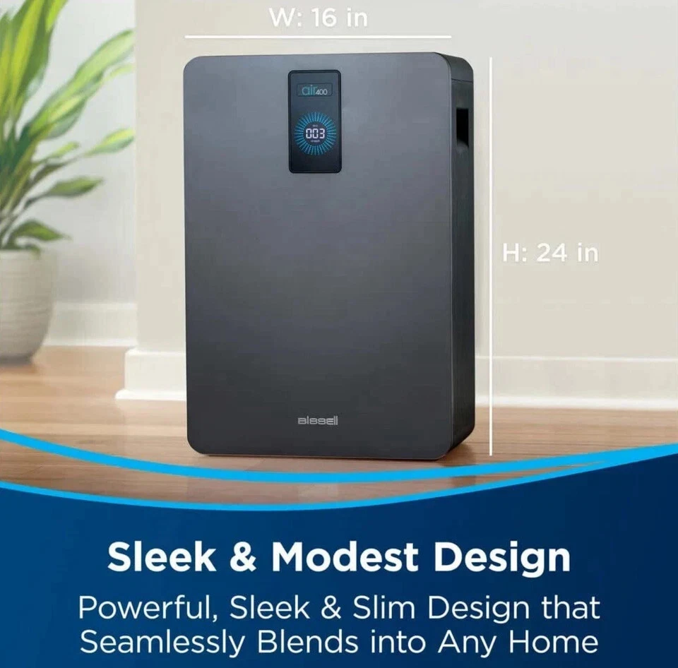 Purificador de Aire BISSELL air400 con Filtro de Alta Eficiencia y Sistema CirQulate Foto 4 de 4