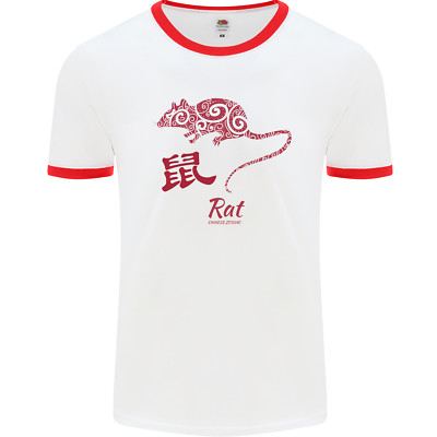 Chinesisches Sternzeichen Shengxiao Jahr der Ratte Herren Ringer T-Shirt
