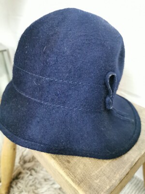 Vtg Mayser Blue Fur Felt Hat UK