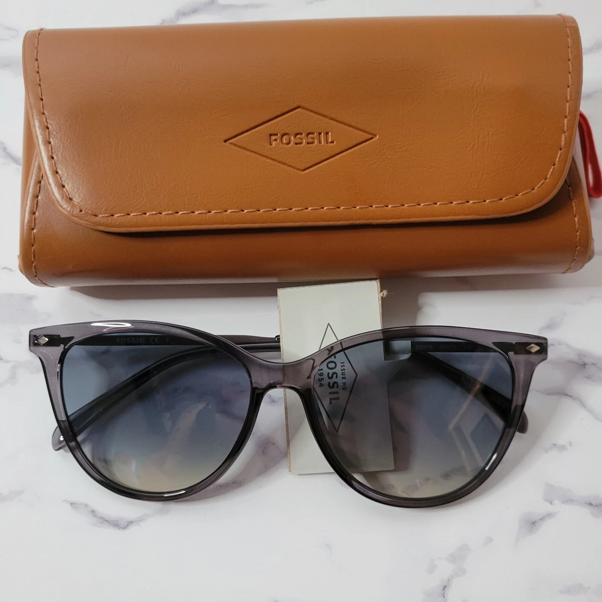 Fossil 54mm Women’s Cat Eye Sunglasses - Dark Brown with Gold Fossil Cat Eye Cutoff FW231 Sunglasses Brown Tortoise Brown  main image 3
