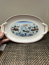 Villeroy & Boch Naif Christmas Laplau Two Handled Pickle Dish Plate Serving Tray