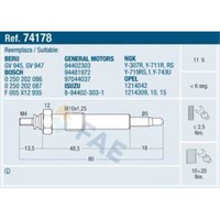 FAE GlüHkerze StabglüHkerze FüR Opel Astra F Caravan 51_ 52_ 1.7 TDS 53_ 54_