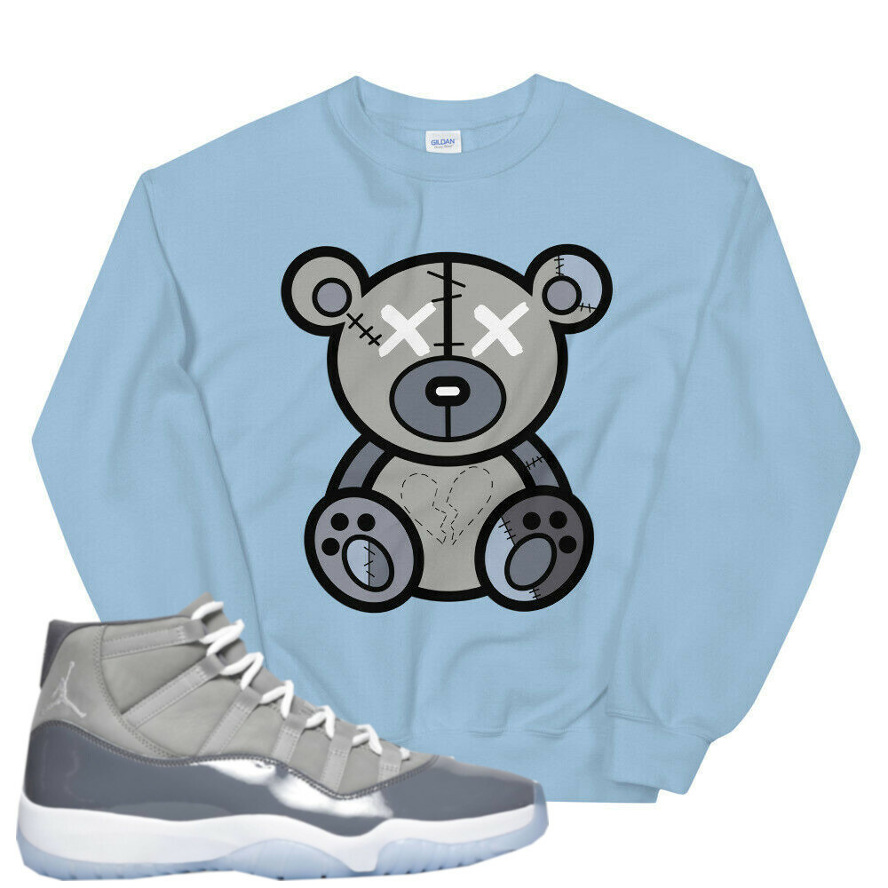 Sweatshirt to Match Air Jordan 11 Retro u0026#034;Cool Greyu0026#034; | Bear | eBay