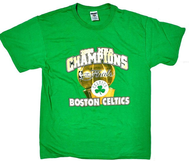 Boston Celtics 2008 NBA Champions Finals T Shirt LARGE Green Vintage