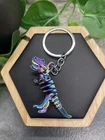 4" Handmade Iridescent Dinosaur Skelton Keychain Purse Charm New Free Ship B2624