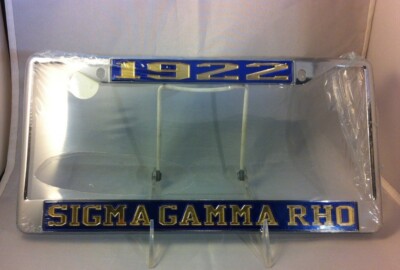 Sigma Gamma Rho Sorority Founding Year License Plate Frame-Blue/Gold-New!