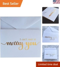Gold Foil Wedding Card: Perfect Love Note for Bride or Groom - Thank You Inside