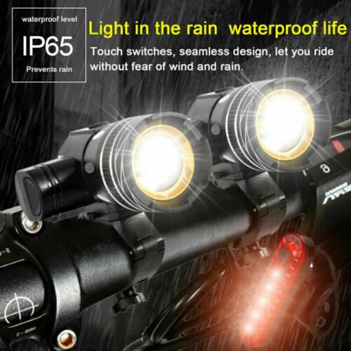 Rechargeable LED Mountain Bike Lights 20000LM Bicycle Torch Front &Rear Lamp Set - Picture 2 of 16