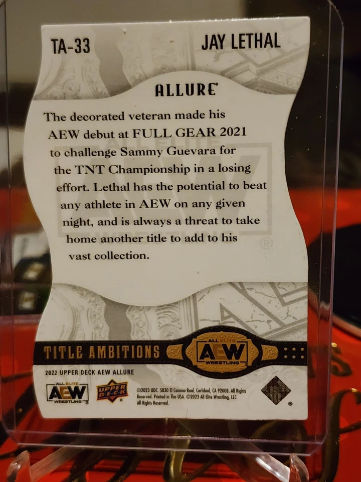 Jay Lethal Aew 2022 Upperdeck Allure Title Ambitions Trading Card #ta-33 - Image 2 of 2
