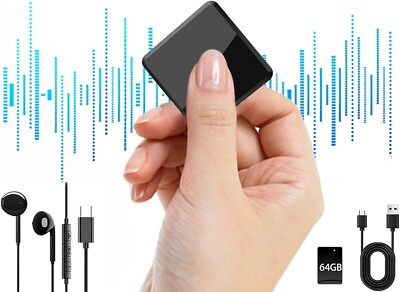 Voice Recorder 64GB Listening Device Mini Audio Meeting, interviews & Lectures