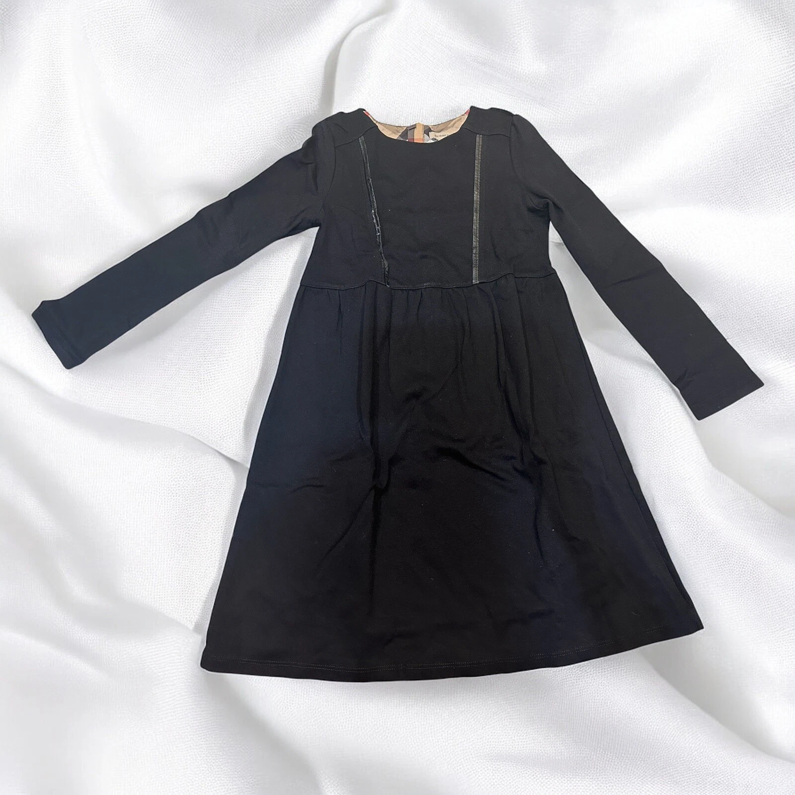 Abito Burberry nero manica lunga bambina taglia 10 anni us intime ottimeioni