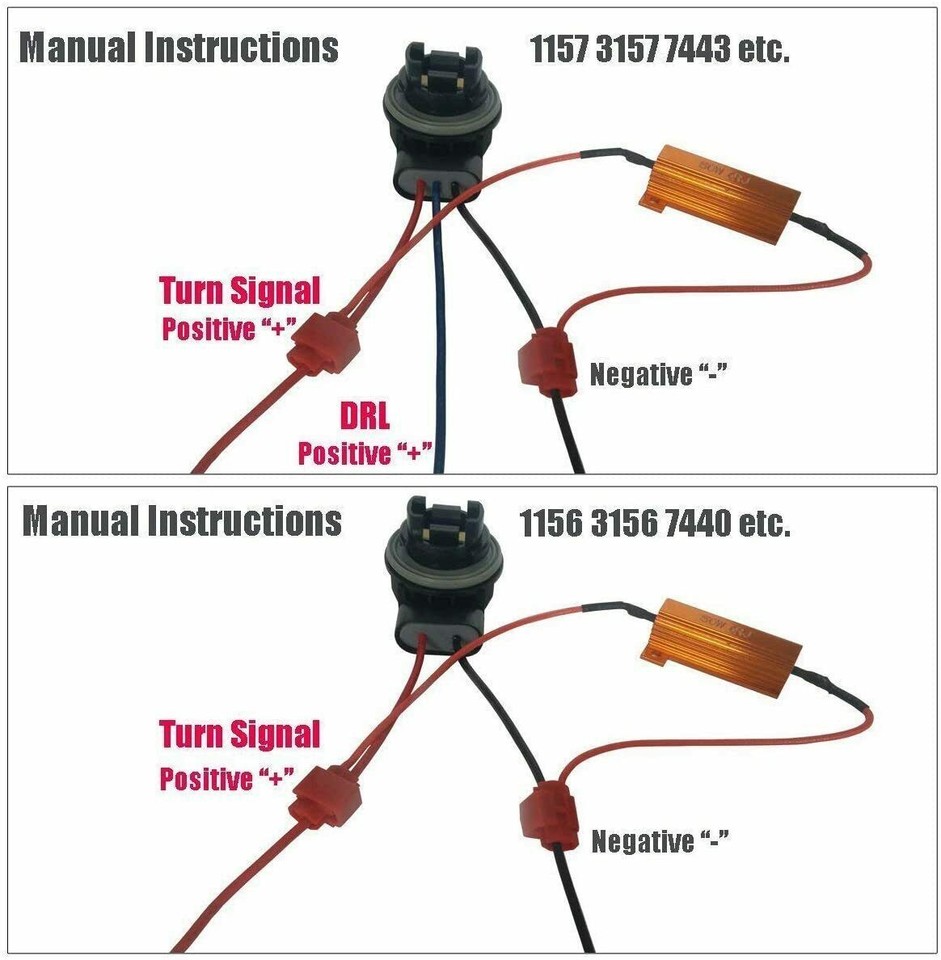 2PCS 50W 6 Ohm LED Resistor Kit 3157 3057 4157 Turn Signal Error Fix 2PCS 50W 6 Ohm LED Resistor Kit 3157 3057 4157 Turn Signal Error Fix