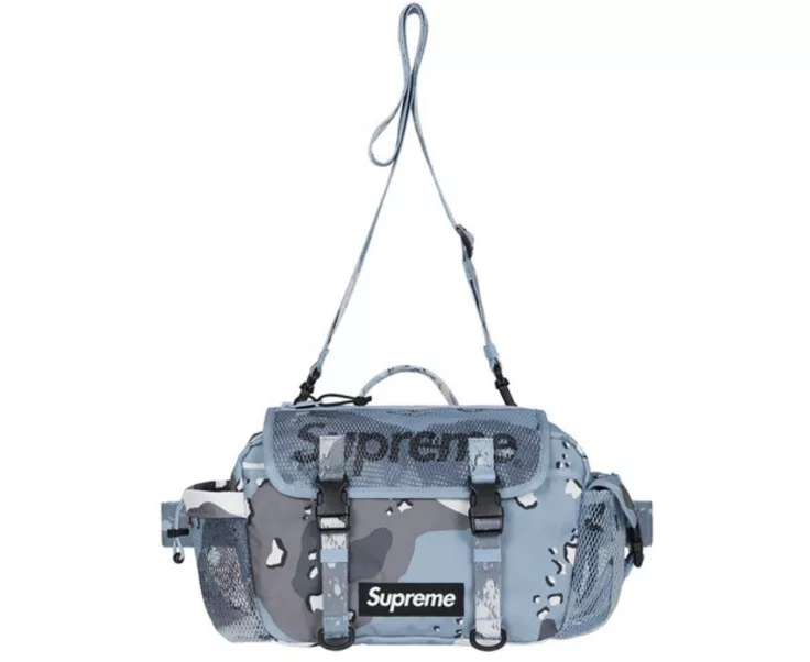 Supreme SS20 Blue Chocolate Chip Camo Mesh Waist Bag Box Logo Bogo 