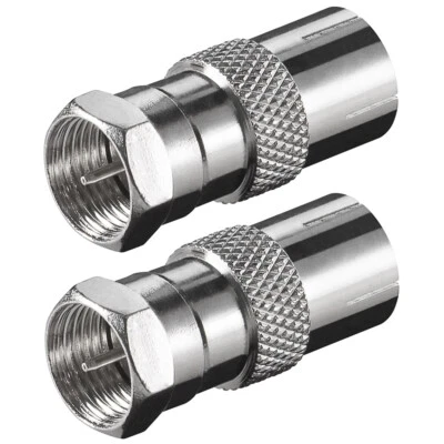 2x F-Stecker - IEC Buchse KOAX Kupplung SAT TV Kabel Adapter Verbinder Antennen