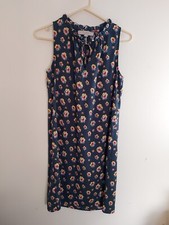 Loft Floral Dress Size XS Ruffled Neck With Ties