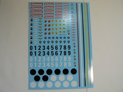 Carrera Universal Decal Wasserschieber Startnummern Embleme NEU